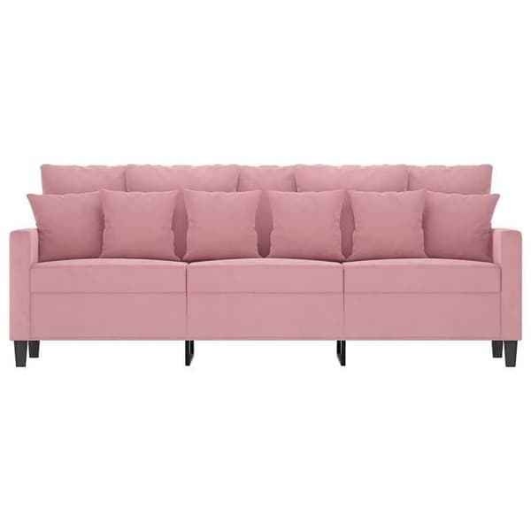 Maison Exclusive - 3-paikkainen vaaleanpunainen sohva 180 cm samettia