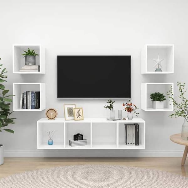 Maison Exclusive - 5 dele TV-møbel sæt Hvid Ingeniørtræ