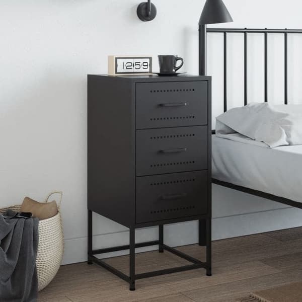 Maison Exclusive - Svart sängbord 36x39x78 cm stål
