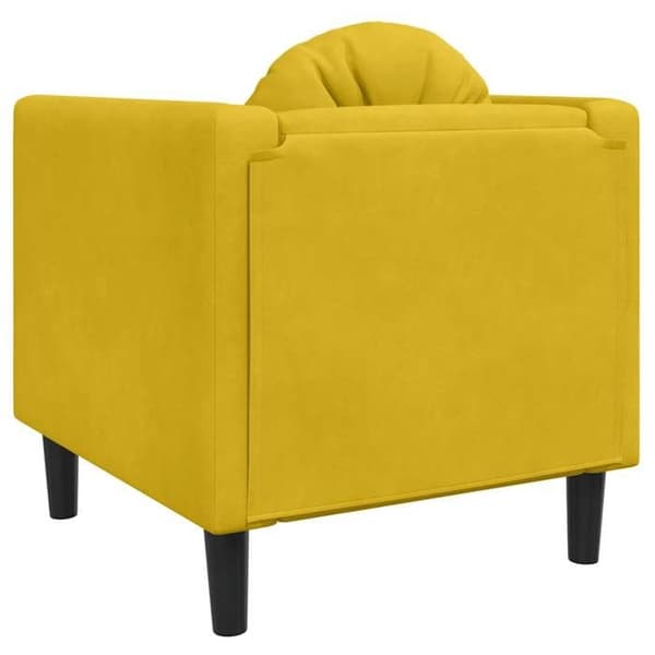 Stol - EKSKLUSIVT HUS - Pude Model - Velour - Gul - Polstret Gul