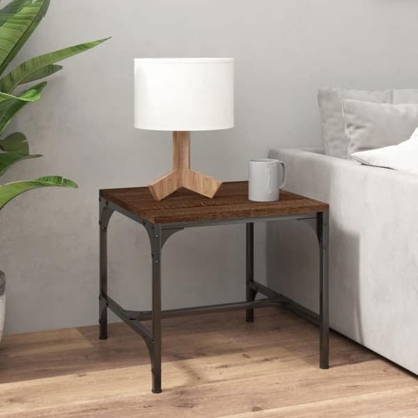 Maison Exclusive - 2 stk. sideborde i brunt egetræ 40x40x35 cm ingeniørtræ Brun ek
