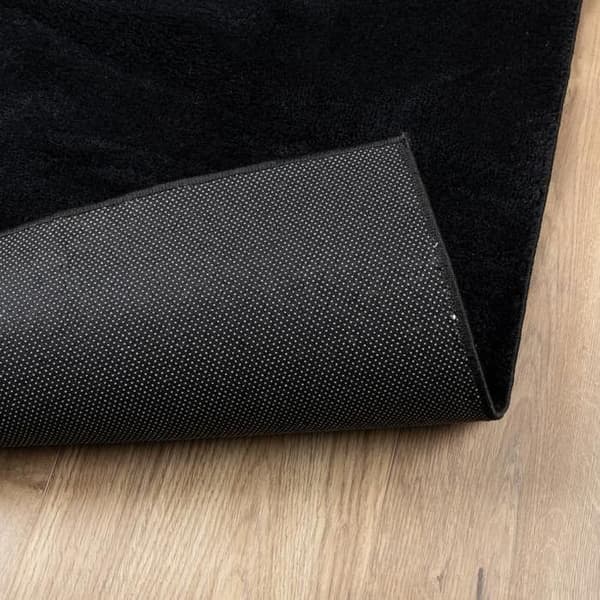 Tæppe - EKSKLUSIVT HUS - OVIEDO - kort hår - sort - 120x120 cm Svart