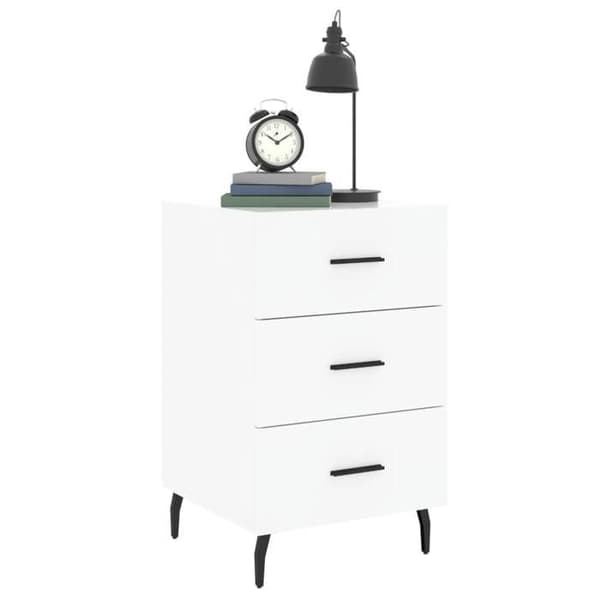 Maison Exclusive - Sängbord vit 40x40x66 cm ingenjörsträ Vit