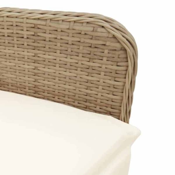 Maison Exclusive - Trädgårdsbistro-set 5 delar med bruna kuddar i polyrotting