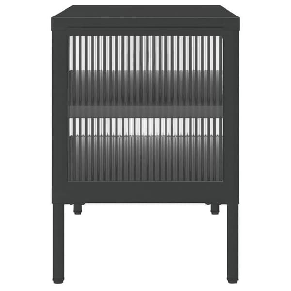Maison Exclusive - Sort TV-møbel 105x35x50 cm glas og stål