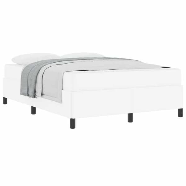 Maison Exclusive - Sängram med madrass Vit 160 x 200 cm tyg Vit