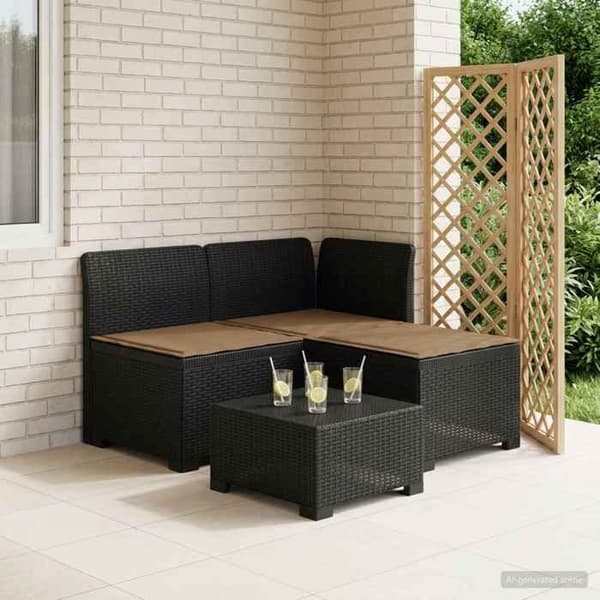 Maison Exclusive - Have sofa 3 pladser med puder look rattan PP