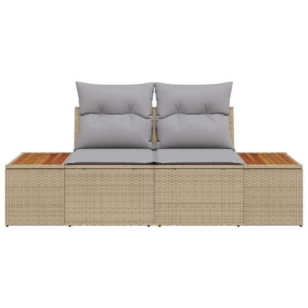 Havemøbel - EKSKLUSIV HUS - 184x62x85 cm - 2 pladser - UV-bestandig polyrotin - stålramme beige