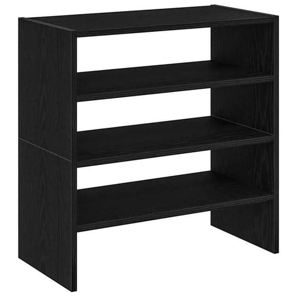 Maison Exclusive - Skohylder, 2 stk, stabelbare, sort eg svart ek