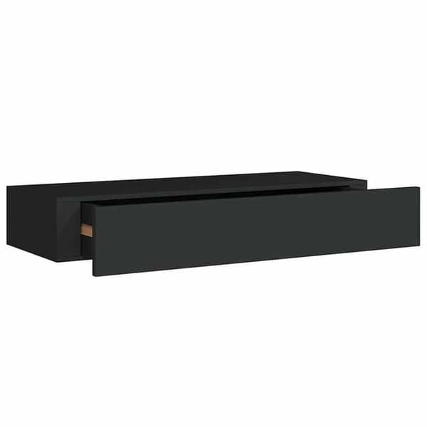 Maison Exclusive - Væghylde med skuffe Sort 60x23,5x10 cm MDF
