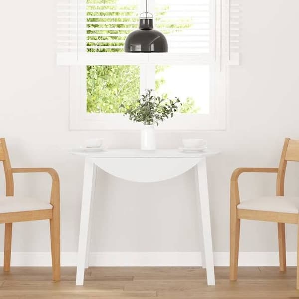 Maison Exclusive - Matbord i vit massiv trä och gummi
