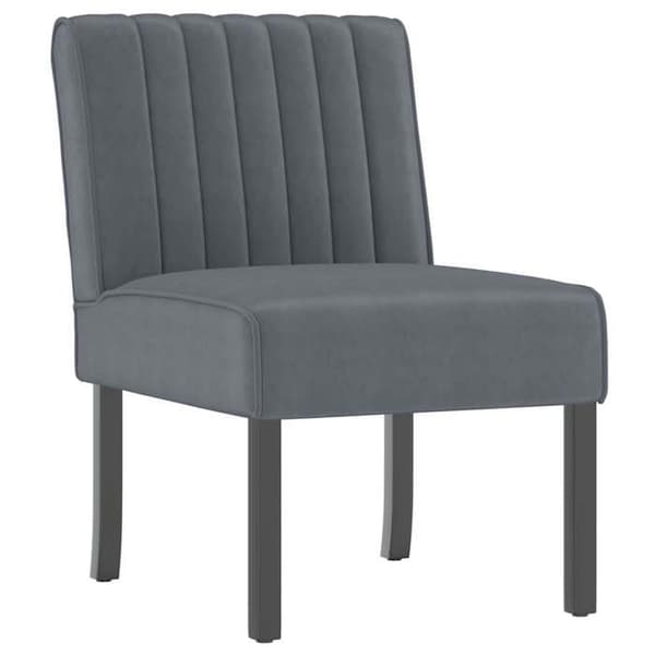 Maison Exclusive - Mørkegrå velour uden armlæn stol