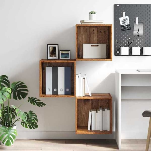 Väggmöbel - EXKLUSIV HEM - 37 x 37 x 37 cm - Ingenjörsträ - Brun - Rektangulär
