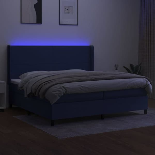 Maison Exclusive - LED-fjederseng med stofhovedgærde