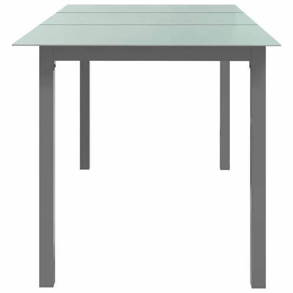 Havemøbel - EKSKLUSIV HUS - 150x90x74 cm - Aluminium - Glas - Lys grå Ljusgrått