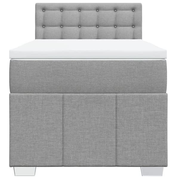 Maison Exclusive - Sengebund med lameller og lys grå madras 80x200 cm stof
