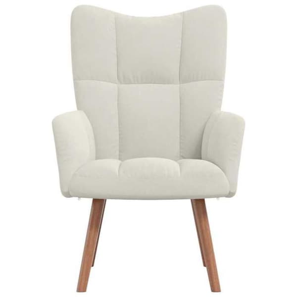 Maison Exclusive - Hvid creme Velour afslapningsstol