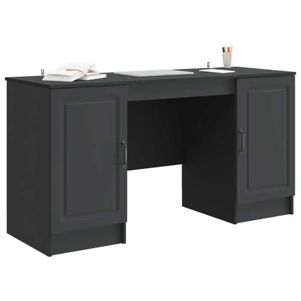Maison Exclusive - Bureau Noir 142,5 x 50 x 75 cm Ingeniørtræ Svart