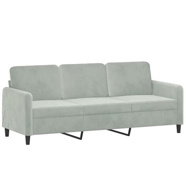 Maison Exclusive - 3-sitssoffa med fotpall Ljusgrå 180 cm Sammet