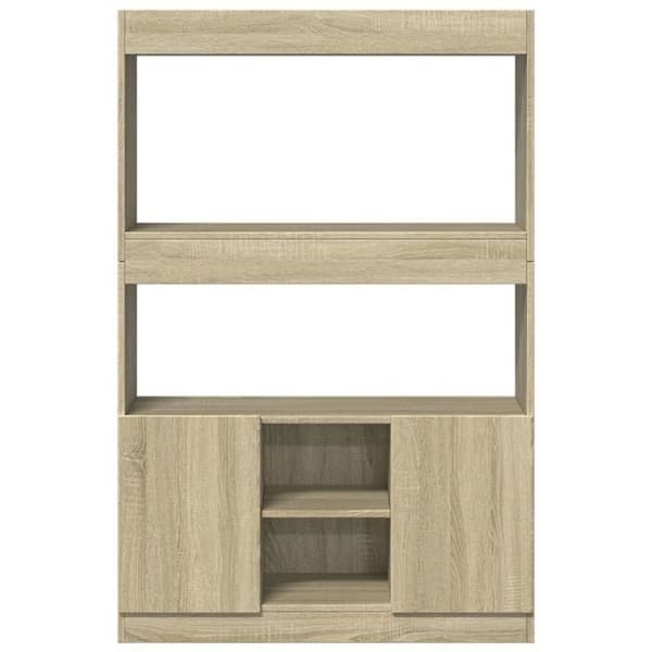 Maison Exclusive - Buffé hög ek sonoma 92x33x140 cm ingenjörsträ