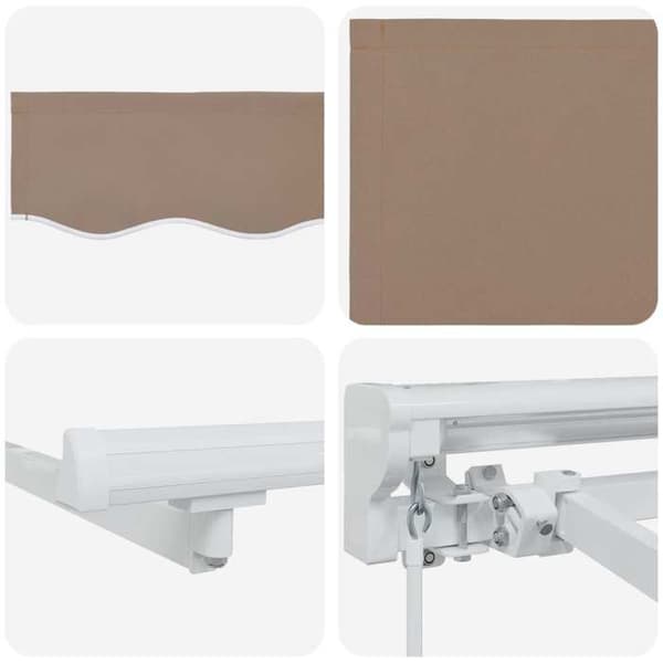 Maison Exclusive - Manuel udtrækkelig markise Taupe 4 × 3 m Polyester og Aluminium