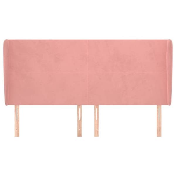 Maison Exclusive - Päätylevy korvilla Vaaleanpunainen 203x23x118/128 cm Sametti