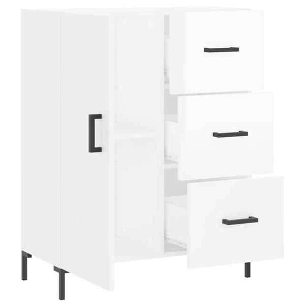 Maison Exclusive - Hvid glans buffet 69,5x34x90 cm Ingeniørtræ