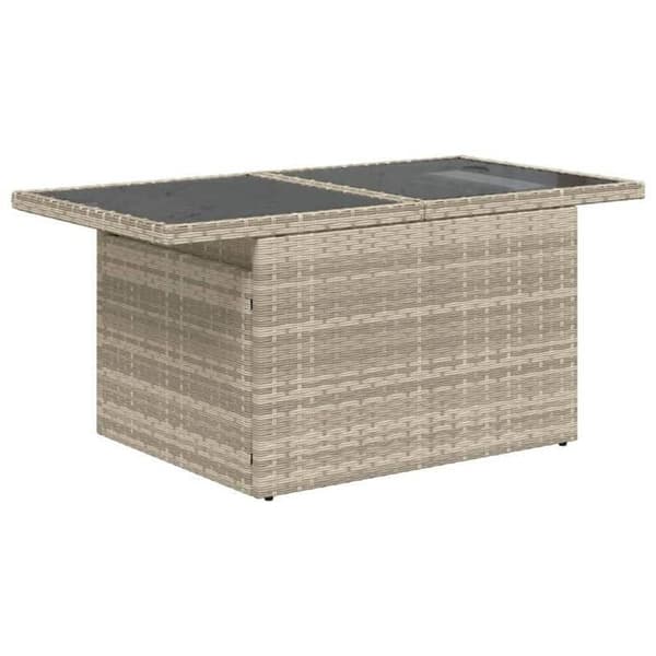 Maison Exclusive - Trädgårdsmöbler med kuddar 7 delar ljusgrå flätad resin
