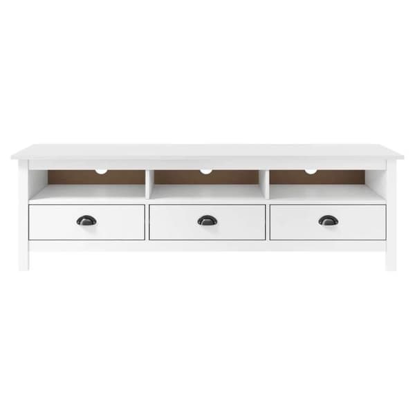 Maison Exclusive - TV-møbel Hill Range Hvid 158x40x47 cm Solid fyrretræ Matt vit