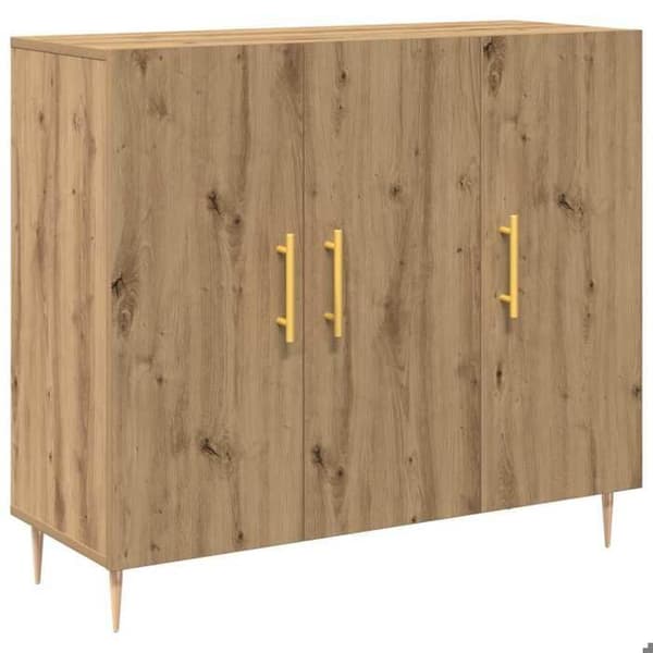 Maison Exclusive - Buffet i håndlavet egetræ 90 x 34 x 80 cm Ingeniørtræ