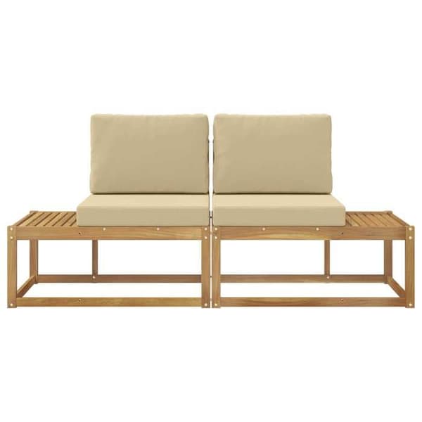 Maison Exclusive - Udendørs sofa i 2 dele Hvid Massiv Akacietræ Vit