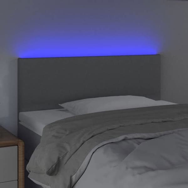 Maison Exclusive - LED Hovedgærde Lys Grå 90x5x78/88 cm Stof ljusgrått