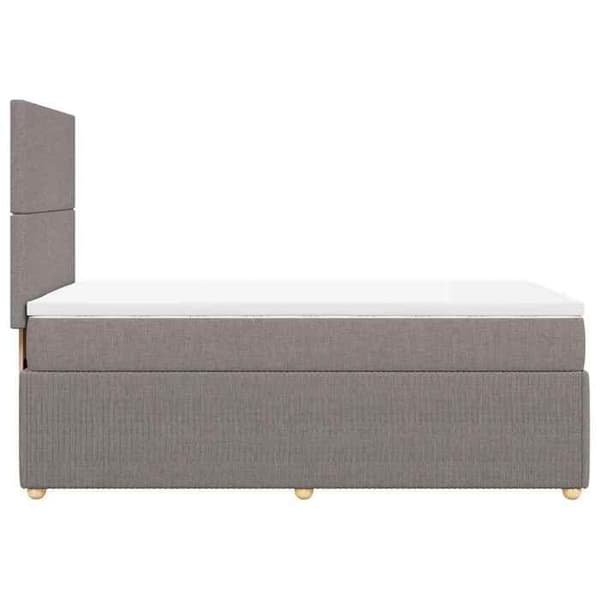 Sengestel med madras - Eksklusiv Hus - Taupe - 90x190 cm - Polyesterstof