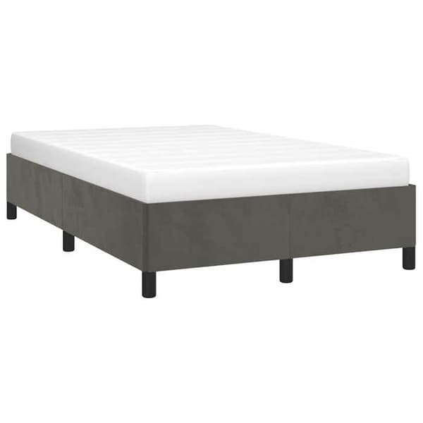 Sengestel - EKSKLUSIV HUS - 120 x 190 cm - Mørkegrå velour - Lamelseng - Robuste ben Mörkgrå