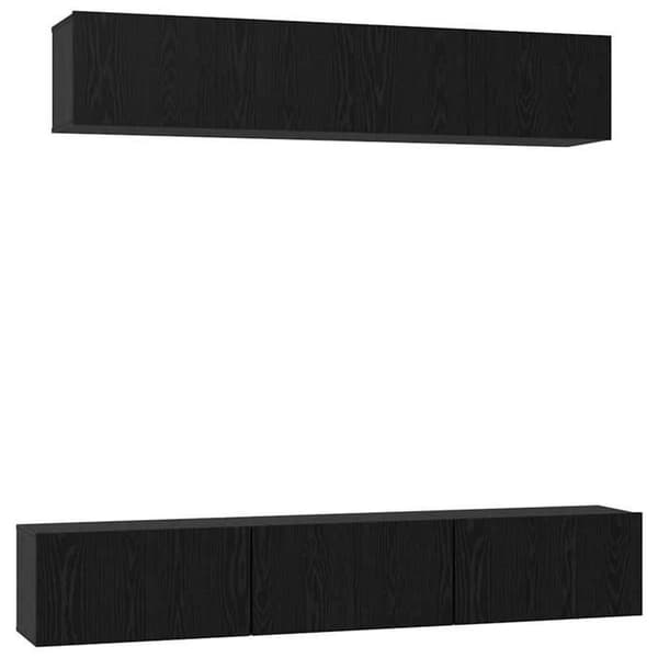 Maison Exclusive - TV-møbel sæt 6 dele 100 x 30 x 30 cm Sort eg svart ek