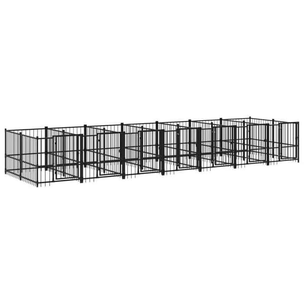 Maison Exclusive - Udendørs hundehus i stål 13,14 m²