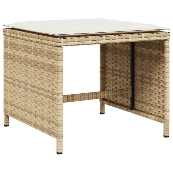 Maison Exclusive - Trädgårdsset med matbord och kuddar 11 delar beige polyrotting