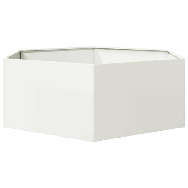 Maison Exclusive - Hexagonformad vit kruka 138x120x45 cm stål