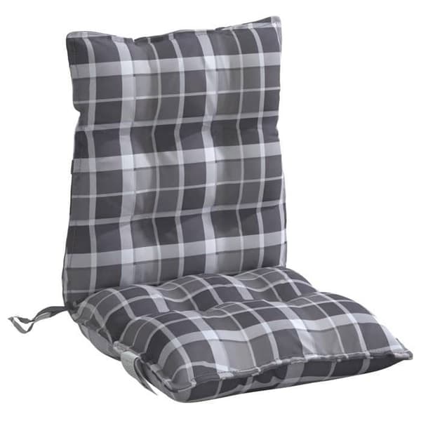 Maison Exclusive - Stolar med låg ryggstöd, 2-pack, grå rutmönster