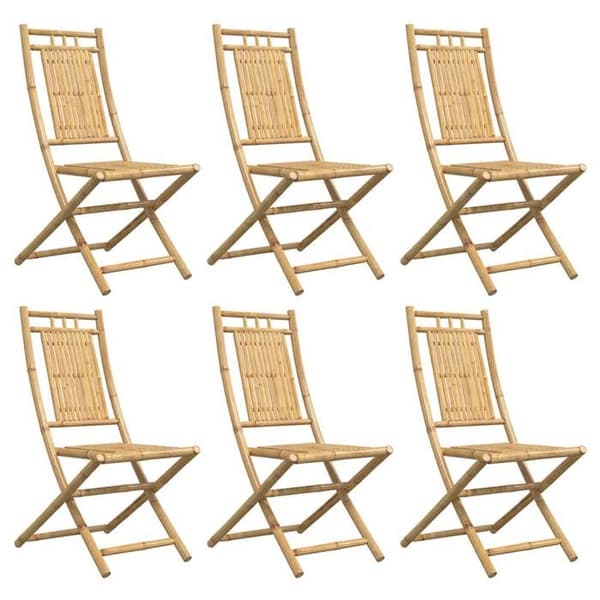 Maison Exclusive - Samling af 6 sammenklappelige stole 46x66x99 cm Bambus