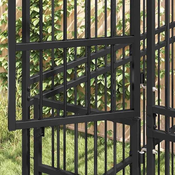 Maison Exclusive - Ulkoilma koiratarha Teräs 12,9 m² Svart