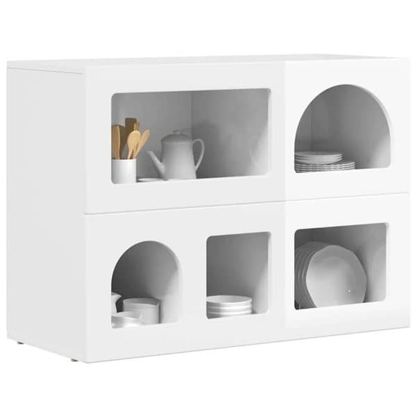 Maison Exclusive - Buffé ELST Vit glänsande 80,5 x 35 x 59 cm Ingenjörsträ Vit