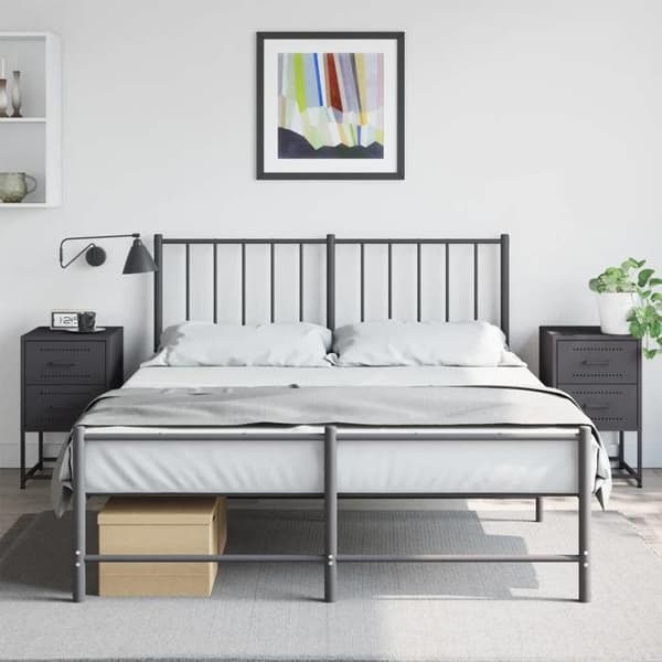 Nattabeller - EKSKLUSIV HUS - 2 stykker - Sort - Robust stål - 36 x 39 x 60,5 cm Svart
