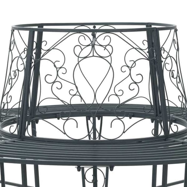 Maison Exclusive - Trädsoffa 8 -platser Ø 160 x 89 cm stål Grå Silver Rund