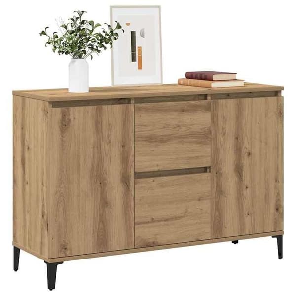 Maison Exclusive - Buffet i egetræ, håndlavet 102x35x70 cm, ingeniørtræ