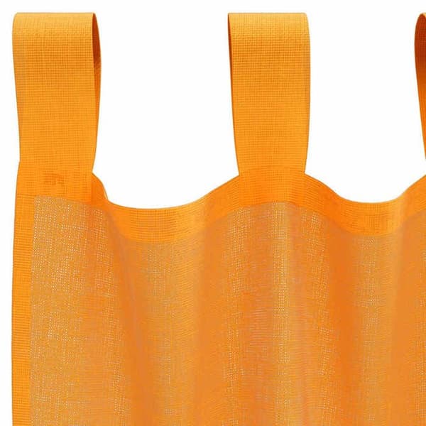 Verho - MAISON EXCLUSIVE - lenkeillä - Oranssi - 140x260 cm - 100% polyesteri - 2 kappaletta Apelsin