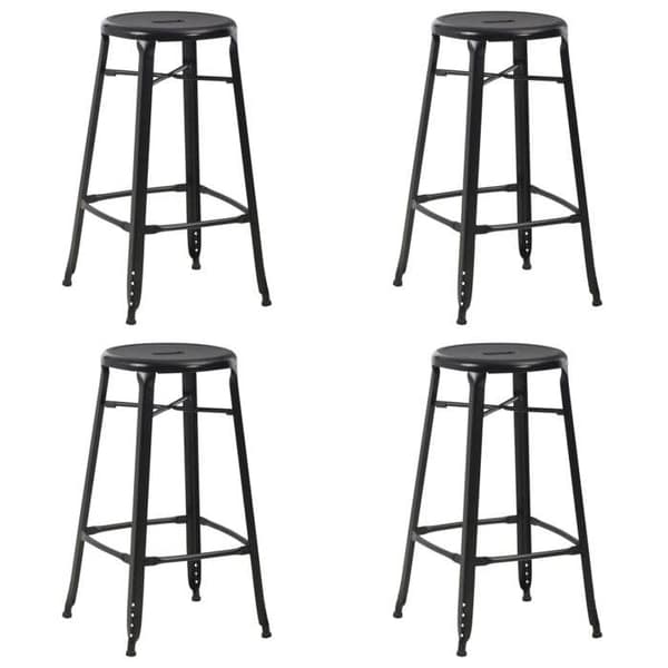 Maison Exclusive - Barstolar set om 4 svart stål Svart
