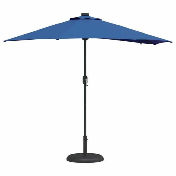 Trädgårdsparasol - MAISON EXCLUSIVE - 294 x 150 x 223 cm - Polyester & stål - Fällbar - Vevar & solenergi LED Azurblå