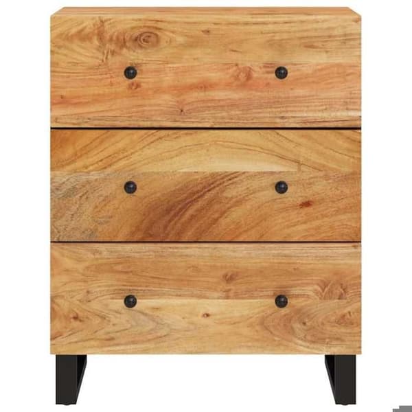 Maison Exclusive - Bufféer 2 st 60x33x75 cm massiv akaciaträ