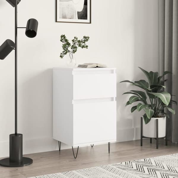 Maison Exclusive - Vit buffé 40x35x70 cm i ingenjörsträ